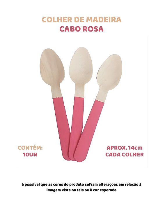 COLHER DE MADEIRA PARA SOBREMESA CABO ROSA C/10UN - ARTLILLE