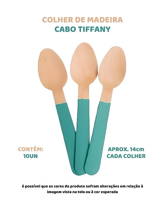 COLHER DE MADEIRA PARA SOBREMESA CABO TIFFANY C/10UN - ARTLILLE