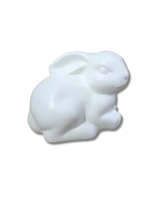 COELHO DECORATIVO EM VELUDO BRANCO - MIRANDINHA