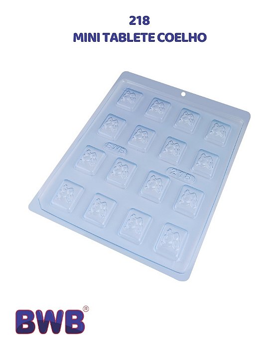 FORMA DE ACETATO SIMPLES MINI TABLETE COELHO (218) - BWB (PÁSCOA)