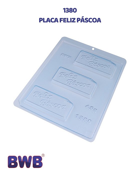 FORMA DE ACETATO SIMPLES PLACA FELIZ PÁSCOA (1380) - BWB (PÁSCOA)