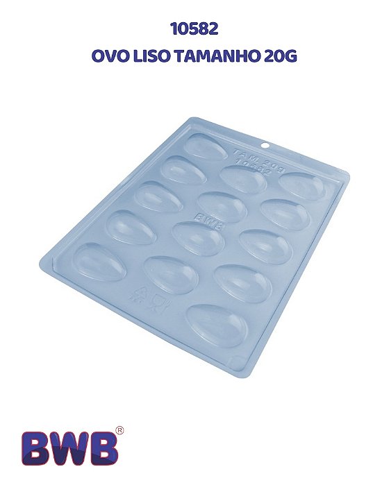 FORMA DE ACETATO SIMPLES OVO LISO TAMANHO 20g (10582) - BWB (PÁSCOA)