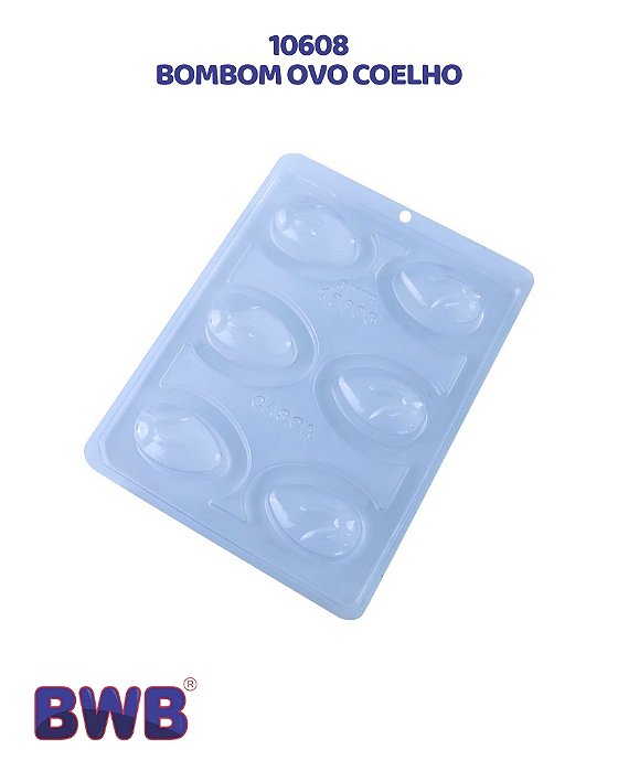 FORMA DE ACETATO 3 PARTES - BOMBOM OVO COELHO (10608) - BWB (PÁSCOA)