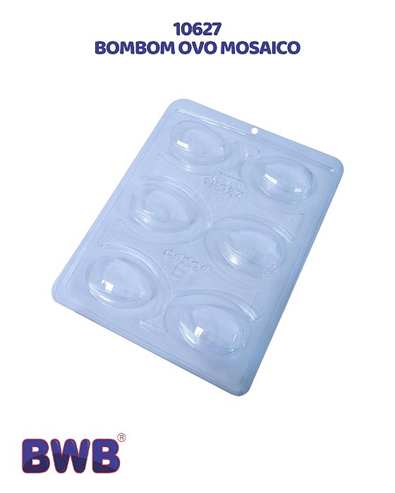 FORMA DE ACETATO 3 PARTES - BOMBOM OVO MOSAICO (10627) - BWB (PÁSCOA)