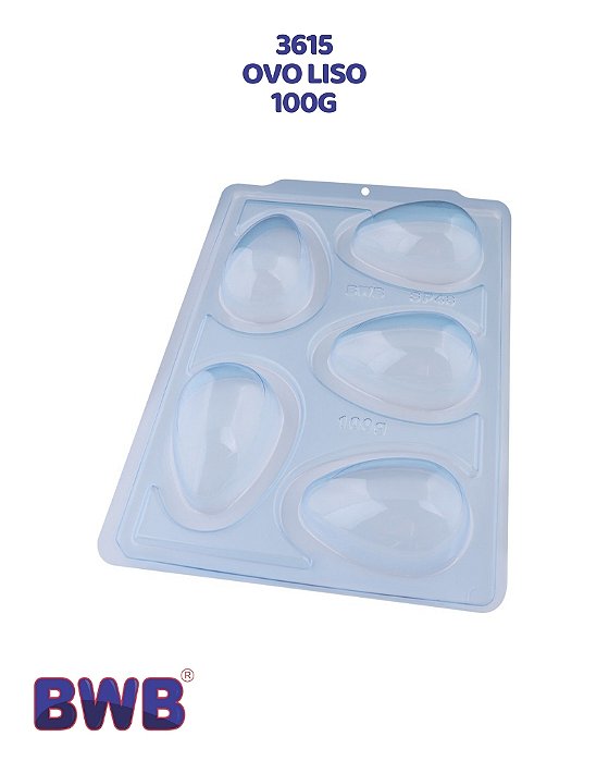 FORMA DE ACETATO 3 PARTES - OVO LISO 100g (3615) - BWB (PÁSCOA)