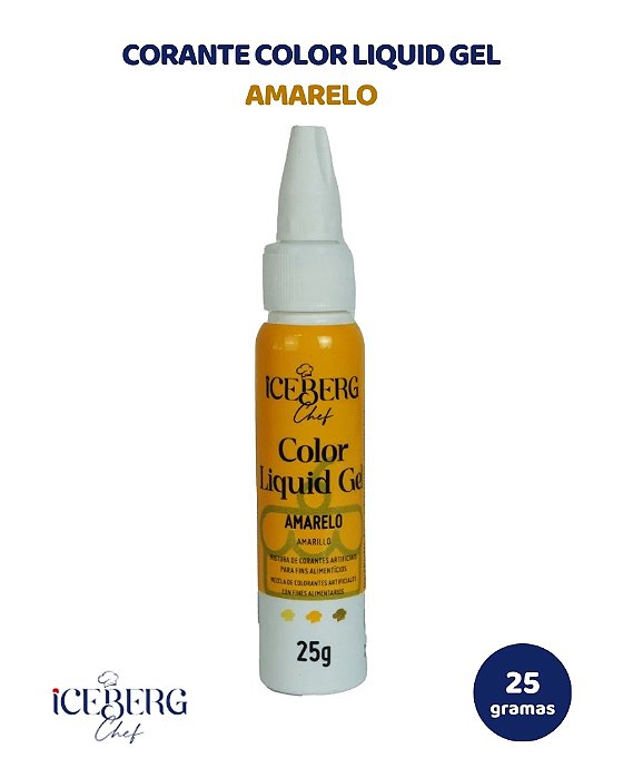 CORANTE COLOR LIQUID GEL 25g AMARELO - ICEBERG