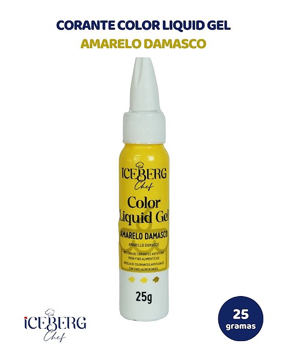 CORANTE COLOR LIQUID GEL 25g AMARELO DAMASCO - ICEBERG