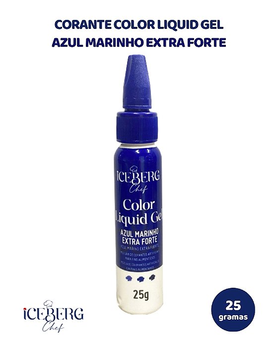 CORANTE COLOR LIQUID GEL 25g AZUL MARINHO EXTRA FORTE - ICEBERG