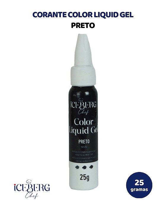 CORANTE COLOR LIQUID GEL 25g PRETO - ICEBERG