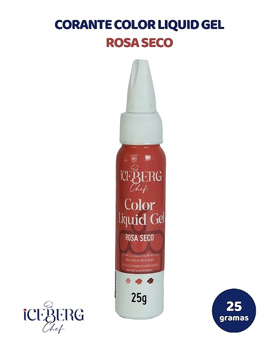 CORANTE COLOR LIQUID GEL 25g ROSA SECO - ICEBERG