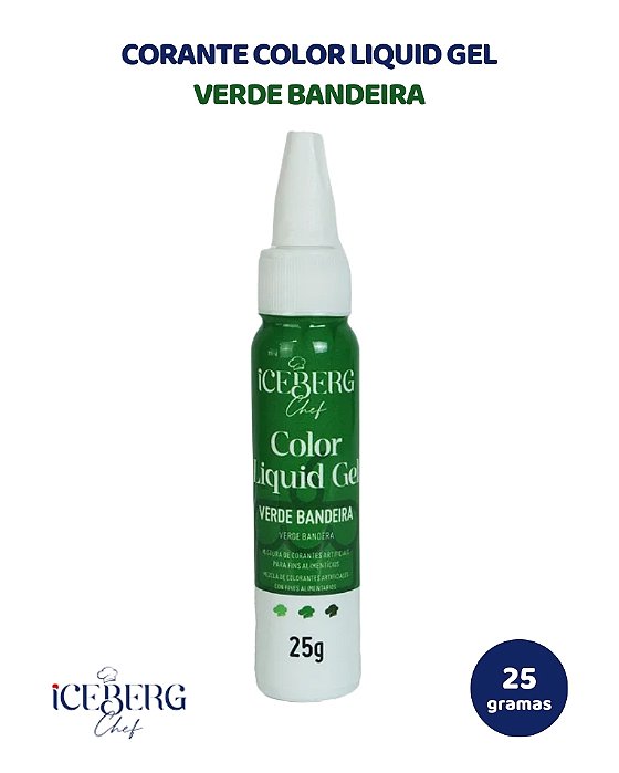 CORANTE COLOR LIQUID GEL 25g VERDE BANDEIRA - ICEBERG