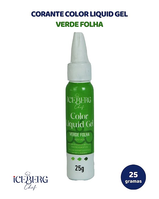 CORANTE COLOR LIQUID GEL 25g VERDE FOLHA - ICEBERG