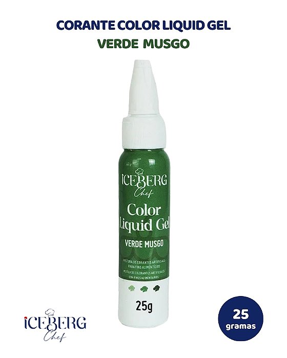 CORANTE COLOR LIQUID GEL 25g VERDE MUSGO - ICEBERG