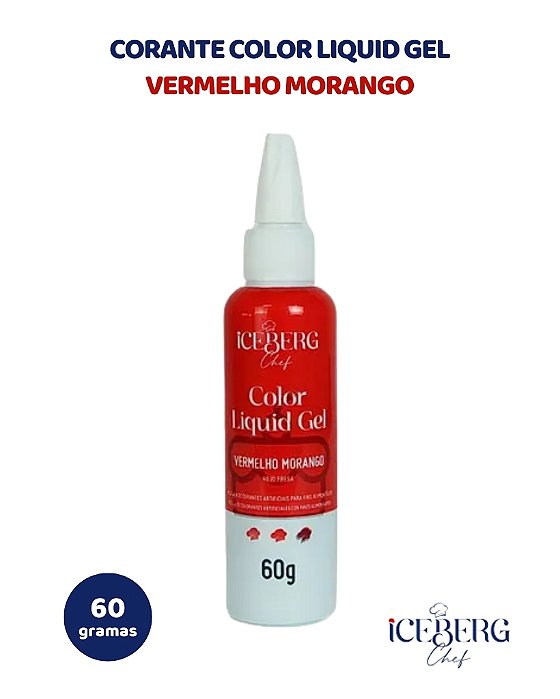 CORANTE COLOR LIQUID GEL 60g VERMELHO EXTRA FORTE - ICEBERG