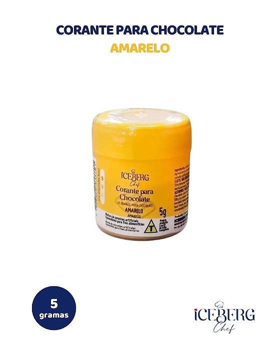 CORANTE EM PÓ LIPOSSOLÚVEL PARA CHOCOLATE 5g AMARELO - ICEBERG