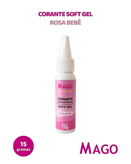 CORANTE SOFT GEL 15g ROSA BEBÊ - MAGO