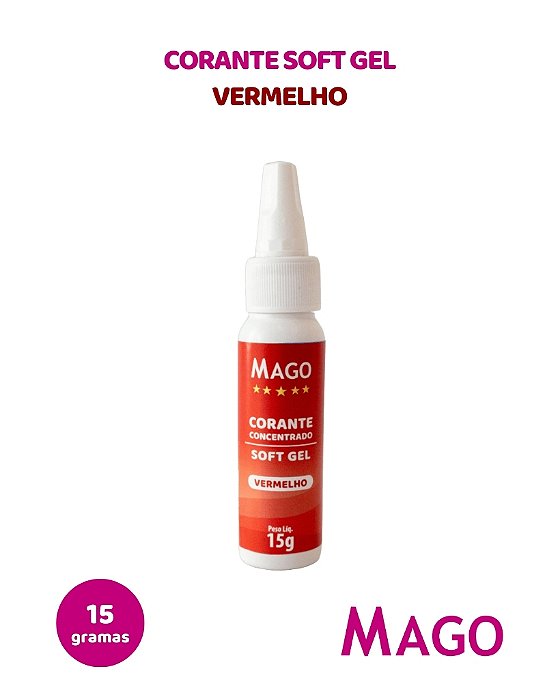 CORANTE SOFT GEL 15g VERMELHO - MAGO