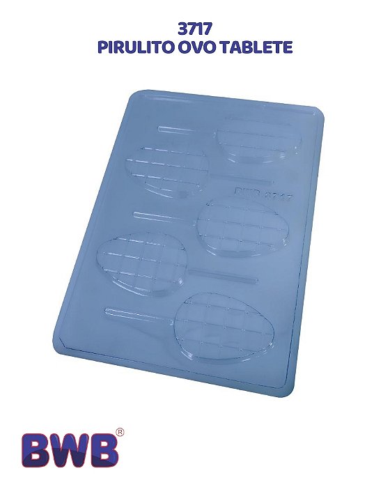 FORMA DE ACETATO SIMPLES - PIRULITO OVO TABLETE (3717) - BWB (PÁSCOA)