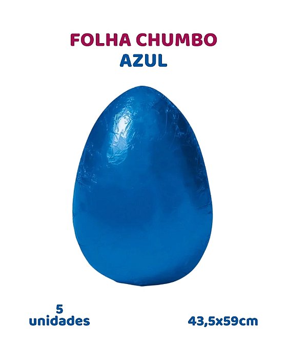 FOLHA CHUMBO AZUL C/5UN - 43,5X59cm