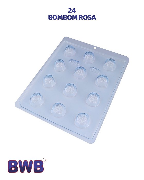 FORMA DE ACETATO SIMPLES - BOMBOM ROSA (24) - BWB (PÁSCOA)