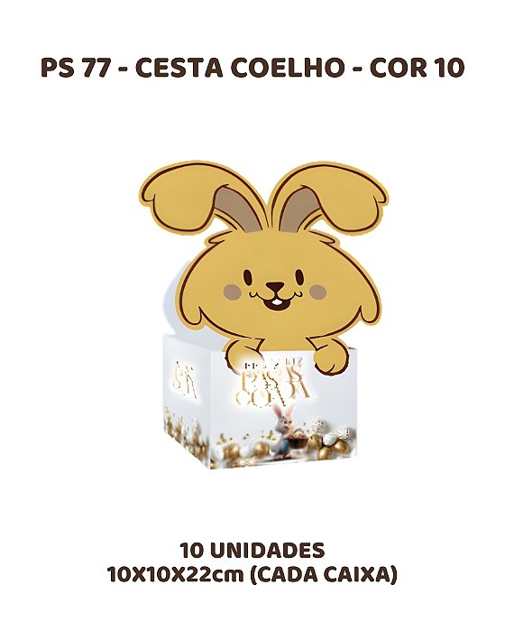 CESTA COELHO C/10UN PS77 COR 10 - MF (PÁSCOA)