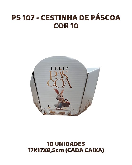 CESTINHA DE PÁSCOA C/10UN PS107 COR 10 - MF (PÁSCOA)