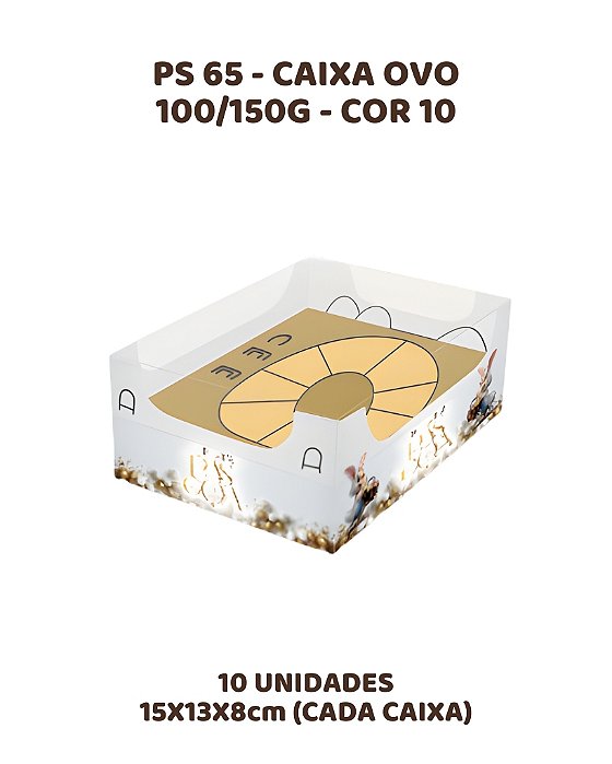 CAIXA OVO 100-150g C/10UN PS65 COR 10 - MF (PÁSCOA)