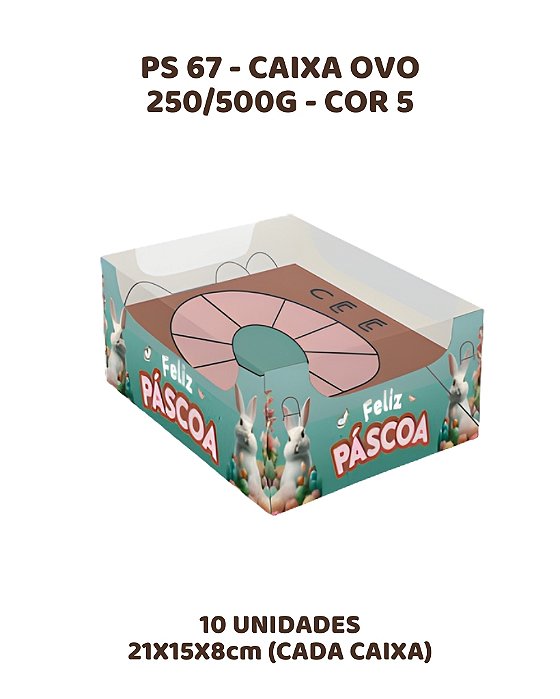 CAIXA OVO 250-500g C/10UN PS67 COR 5 - MF (PÁSCOA)