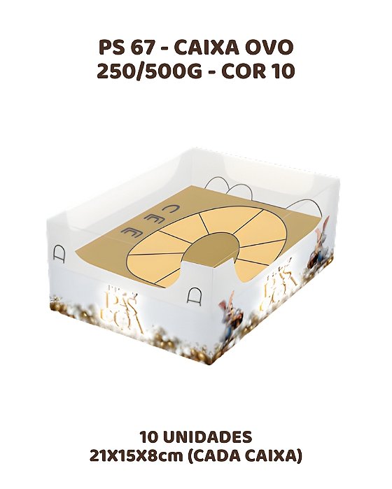 CAIXA OVO 250-500g C/10UN PS67 COR 10 - MF (PÁSCOA)