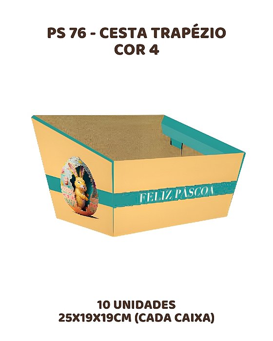 BANDEJA TRAPÉZIO C/10UN PS76 COR 4 - MF (PÁSCOA)