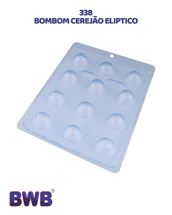 FORMA DE ACETATO SIMPLES - BOMBOM CEREJÃO ELÍPTICO (338) - BWB (PÁSCOA)