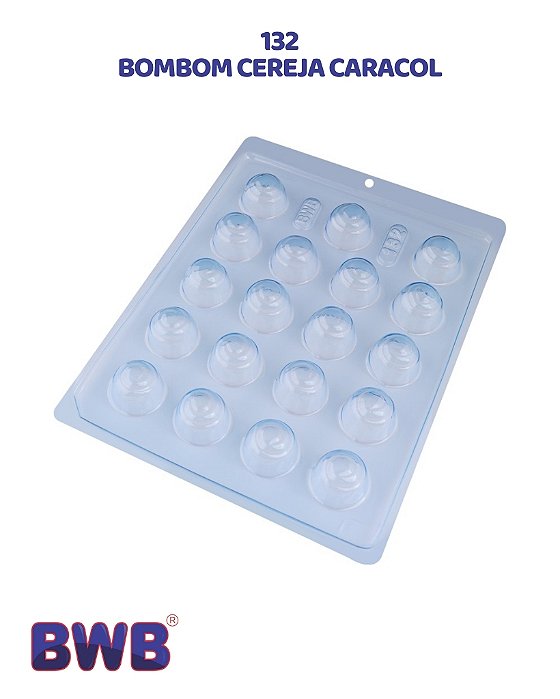 FORMA DE ACETATO SIMPLES - BOMBOM CEREJA CARACOL (132) - BWB (PÁSCOA)