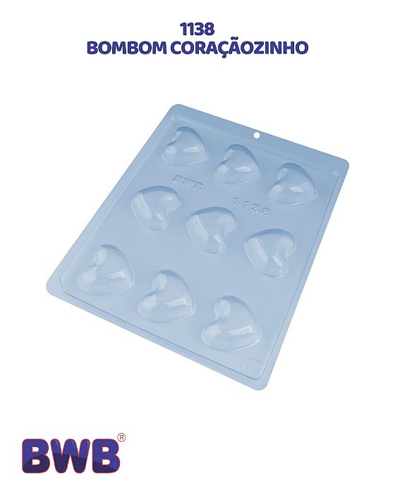 FORMA DE ACETATO SIMPLES - BOMBOM CORAÇÃOZINHO (1138) - BWB (PÁSCOA)