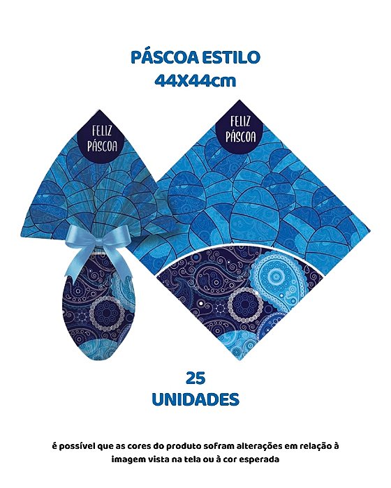 SACO EXPRESS C/25UN PÁSCOA ESTILO 44X44cm AZUL – EMBALE (PÁSCOA)