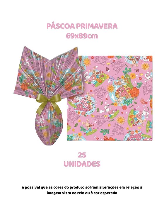 FOLHA POLI METALIZADA C/25UN PÁSCOA PRIMAVERA 69X89cm ROSA – EMBALE (PÁSCOA)