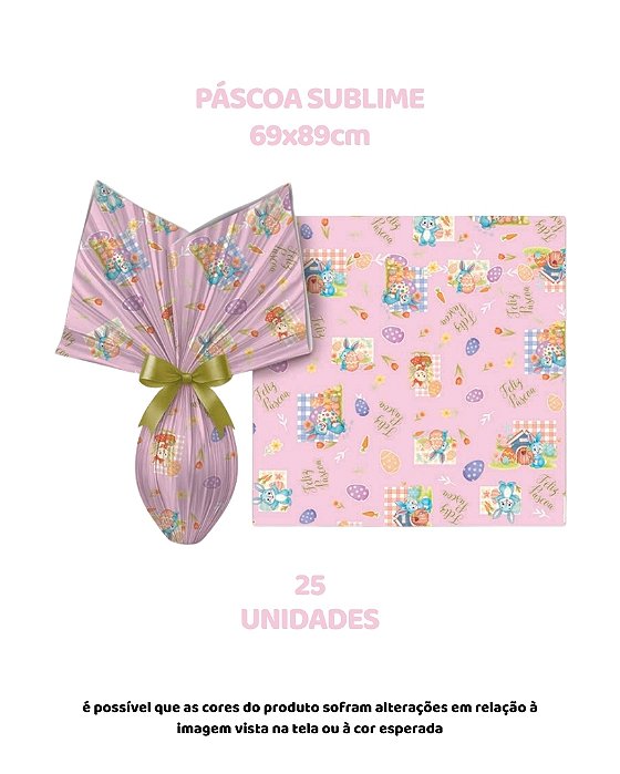 FOLHA POLI METALIZADA C/25UN PÁSCOA SUBLIME 69X89cm ROSA – EMBALE (PÁSCOA)