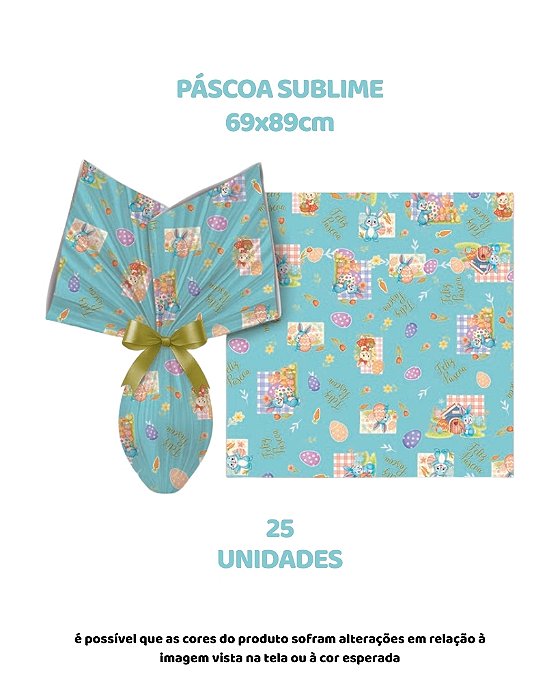 FOLHA POLI METALIZADA C/25UN PÁSCOA SUBLIME 69X89cm TURQUESA – EMBALE (PÁSCOA)