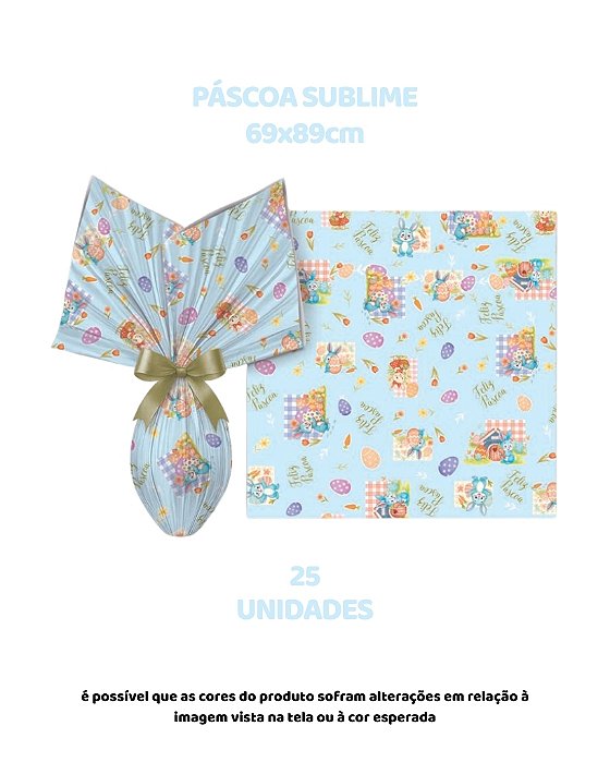 FOLHA POLI METALIZADA C/25UN PÁSCOA SUBLIME 69X89cm AZUL CLARO – EMBALE (PÁSCOA)