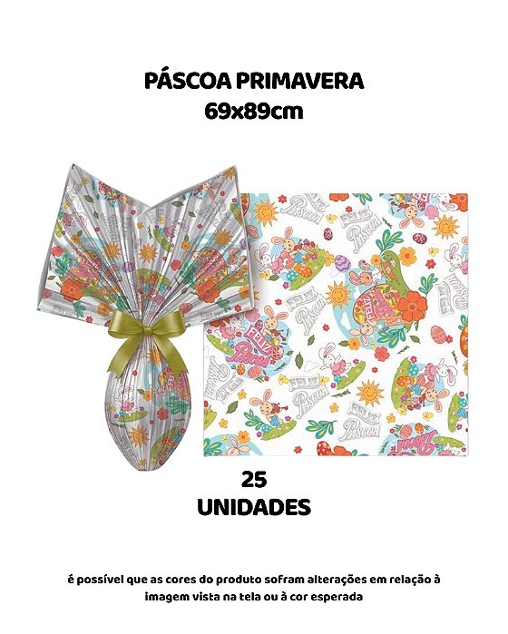 FOLHA POLI METALIZADA C/25UN PÁSCOA PRIMAVERA 69X89cm BRANCO – EMBALE (PÁSCOA)