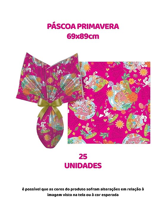 FOLHA POLI METALIZADA C/25UN PÁSCOA PRIMAVERA 69X89cm ROSA PINK – EMBALE (PÁSCOA)