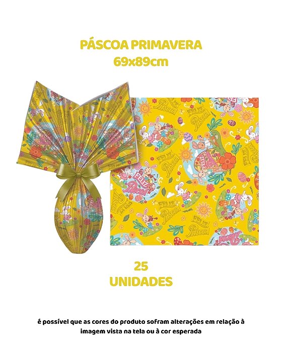 FOLHA POLI METALIZADA C/25UN PÁSCOA PRIMAVERA 69X89cm AMARELO – EMBALE (PÁSCOA)