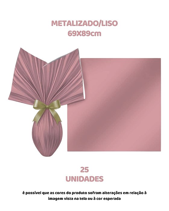 FOLHA POLI METALIZADA LISA C/25UN ROSE GOLD 69X89cm – EMBALE (PÁSCOA)