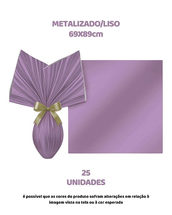FOLHA POLI METALIZADA LISA C/25UN LILÁS 69X89cm – EMBALE (PÁSCOA)