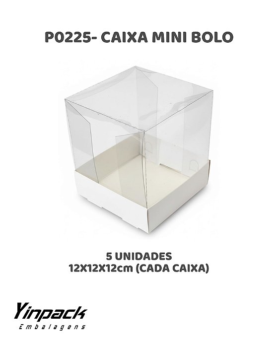 CAIXA PARA MINI BOLO (P0225) C/5UN - YINPACK