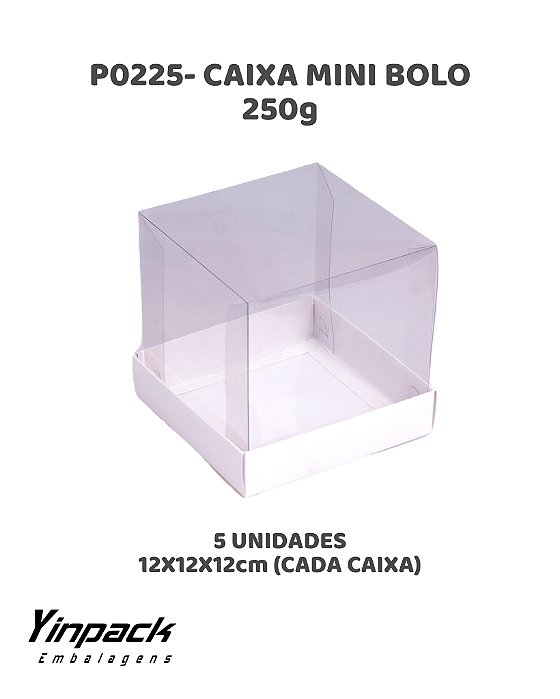 CAIXA PARA MINI BOLO (P0225) BASE BRANCA C/5UN - YINPACK (PÁSCOA)