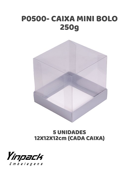 CAIXA PARA MINI BOLO (P0500) BASE PRATA C/5UN - YINPACK (PÁSCOA)