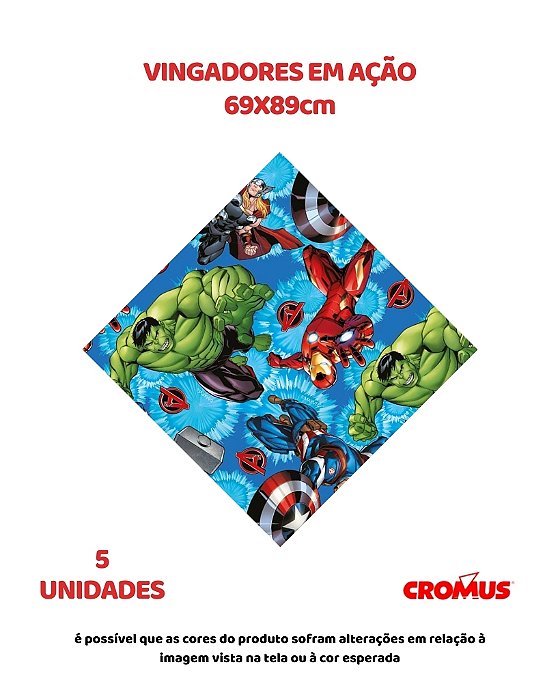 FOLHA 69X89cm VINGADORES EM AÇÃO C/5UN – CROMUS (PÁSCOA)