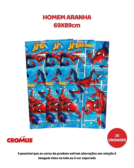 FOLHA 69X89cm HOMEM ARANHA C/25UN – CROMUS (PÁSCOA)