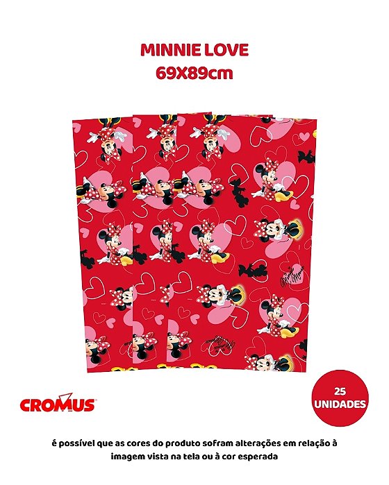 FOLHA 69X89cm MINNIE LOVE C/25UN – CROMUS (PÁSCOA)