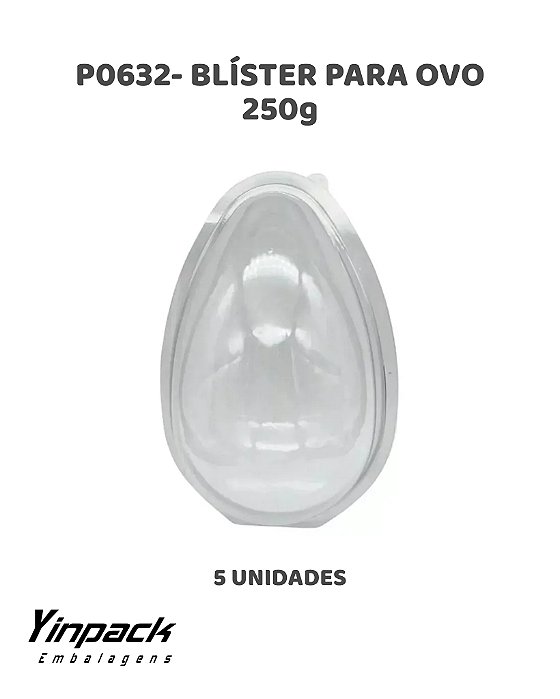 BLÍSTER PARA OVO DE 250g (P0632) C/5UN - YINPACK (PÁSCOA)